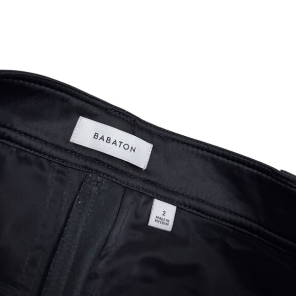 BABATON Aritzia Faux Vegan Leather Ankle Capri Business Casual Pants Womens 2 - Picture 4 of 6